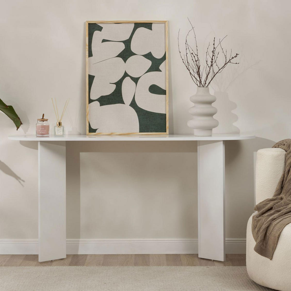 KONSOLENTISCH - Weiss - Weiß, Holz (150/35/75cm) - Drawer