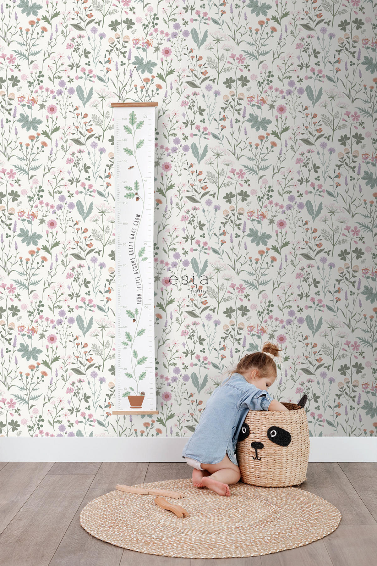 TAPETE Feldblumen 53 cm x 10.05 m - Weiß, Papier (53/1000cm) - ESTAhome
