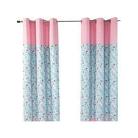 ÖSENVORHANG Vögel & Blumen blickdicht 2er-Set, 137/182 cm - Blau, Textil (137/182cm) - Homescapes