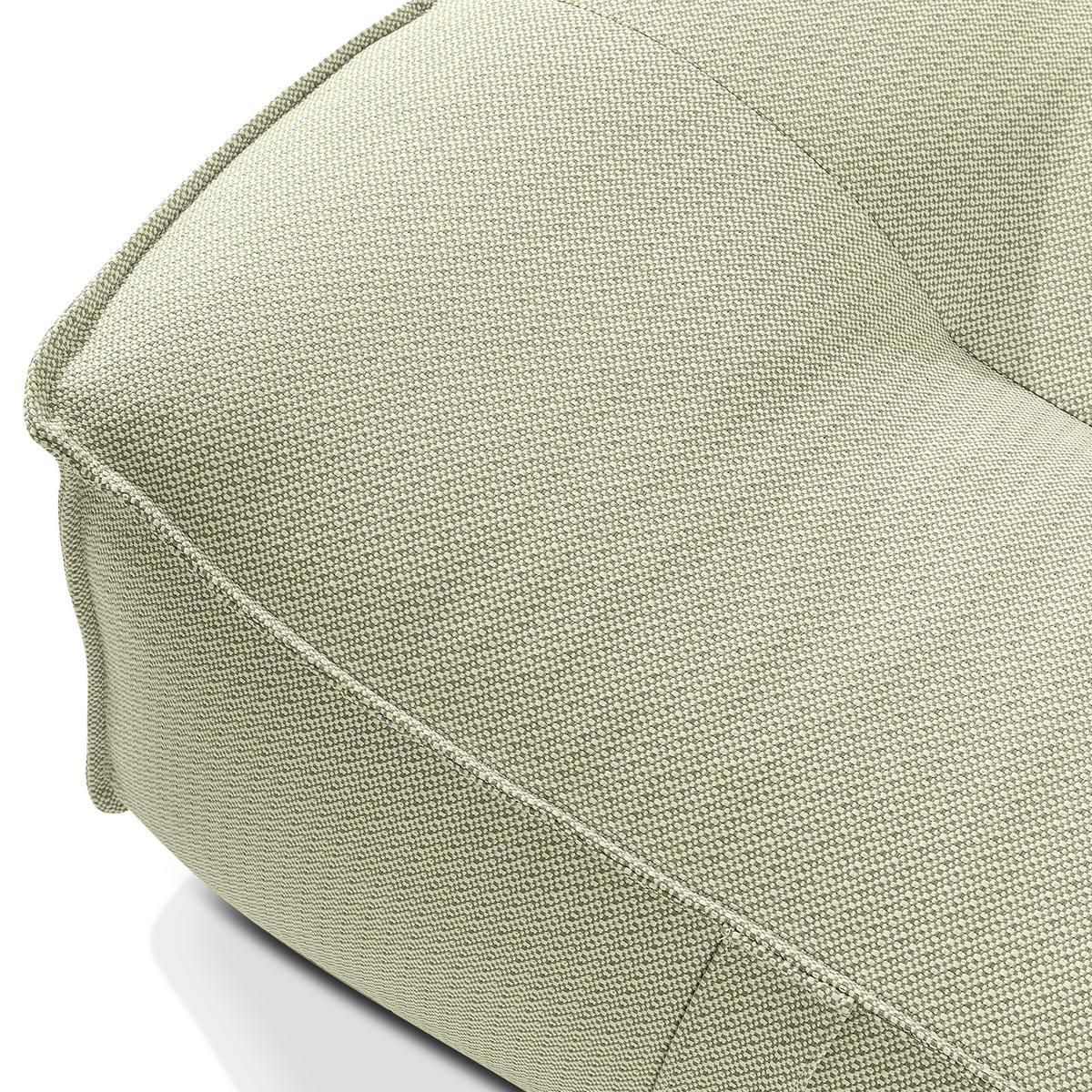 GARTENLOUNGE-HOCKER LOVIA Outdoof Pouf, Hellgrün/Weiß - Hellgrün, Textil (90/41/75cm) - KONSIMO®