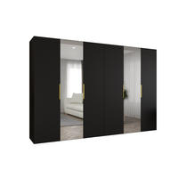 DREHTÜRENSCHRANK 202/300/52 6-türig - Goldfarben/Schwarz, Holz (300/202/52cm) - MÖBEL KRYSPOL