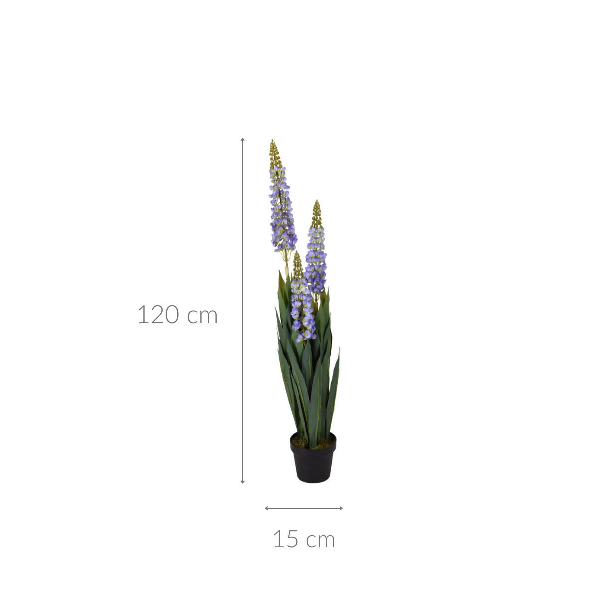 KÜNSTLICHE LUPINE im Topf 120 cm - Lila, Kunststoff (120cm) - Home Styling Collection