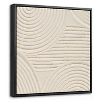 LEINWAND Bilder mit Rahmen - Muster - Abstrakt - Weiß - 20x20 - Beige, Textil (20/20cm) - MuchoWow