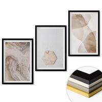 WANDBILDER 3er-Set - 40x60 cm Schwarzer Rahmen - Designerabstraktion der Natur - Schwarz, Kunststoff (40/60cm) - ArtPrintCave