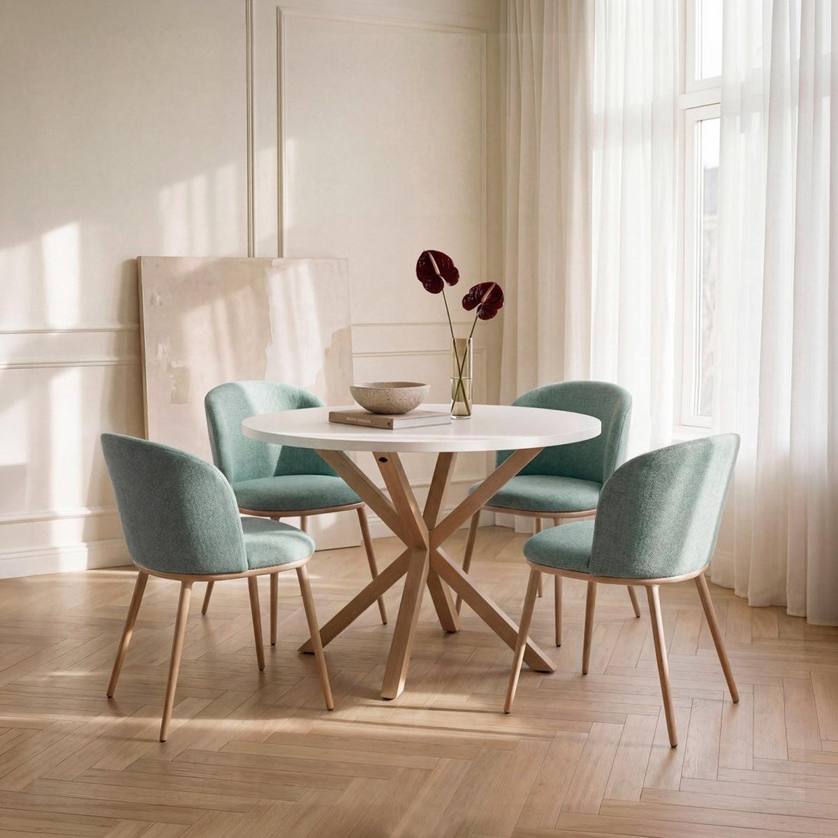 ESSZIMMERSTUHL Nolan Grün 51 cm x 80 cm 2er-Set - Grün, Textil (51/80/57cm) - Klast Home