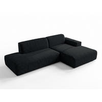 ECKSOFA L Form Didim Duo Dunkelgrau 288/162/80 cm – stilvolle kleine Eckcouch Rechts - Dunkelgrau/Schwarz, Kunststoff/Textil (162/288cm) - AX Living