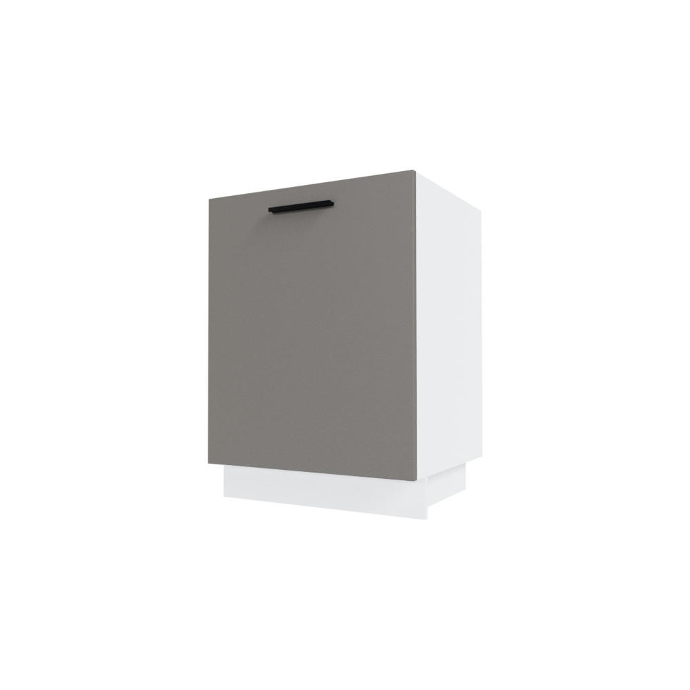 KÜCHENUNTERSCHRANK Bonn D1D/60 Stone Grey Matt / Weiß Matt 60 / 50 / 82cm - Graubraun/Weiß, Holz/Holzwerkstoff (60/82/50cm) - Feldmann-Wohnen