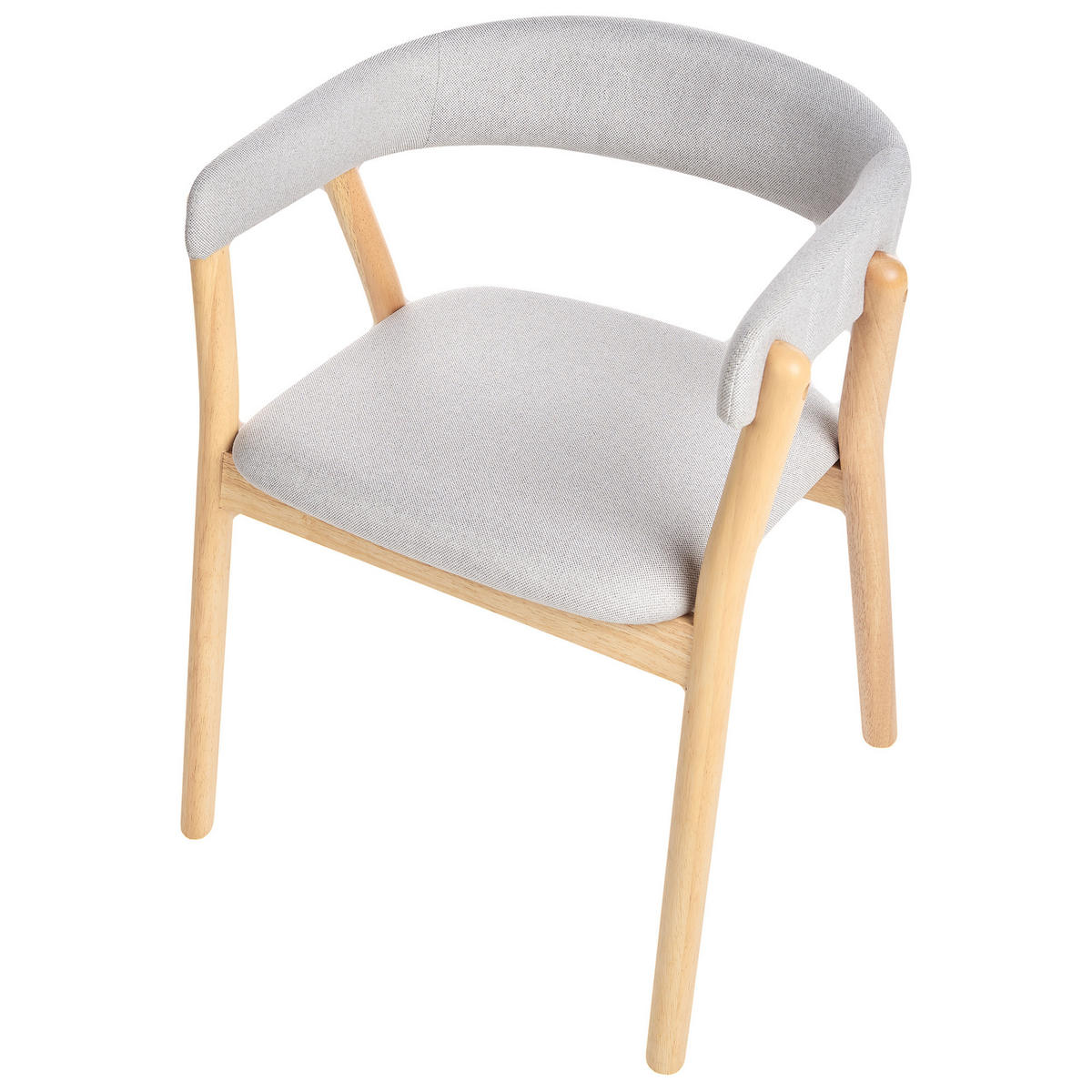 ESSZIMMERSTUHL 2er-Set Hellgrau Mylo - Hellgrau/Braun, Textil (58/77/56cm) - Beliani