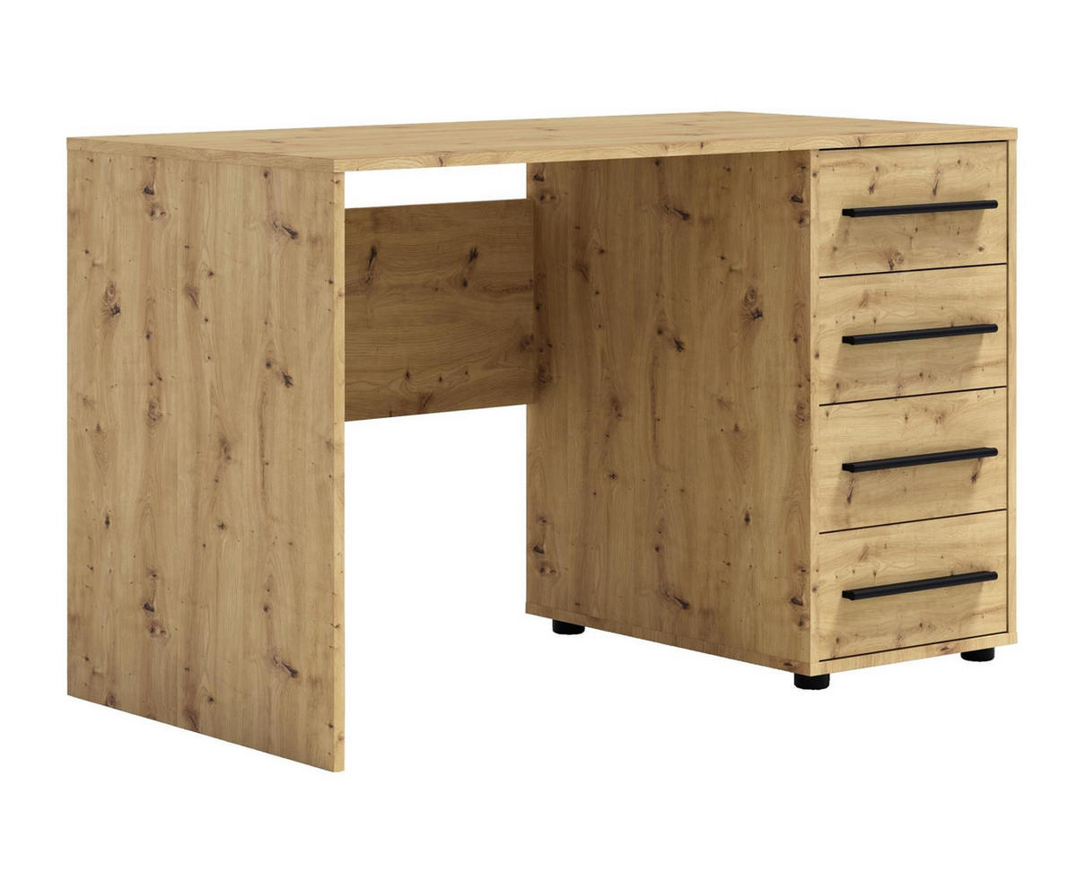 SCHREIBTISCH Maxivo Artisan Eiche, mit Schubladen - Schwarz/Eiche Artisan, Holzwerkstoff (60/120/75cm) - Bettso