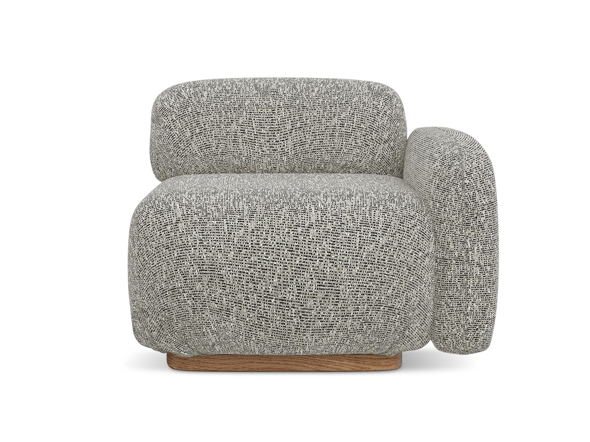 SOFAELEMENT Rechts Strukturstoff Stoff Beige - Beige/Braun, Holz/Textil (95/73/95cm) - Makamii