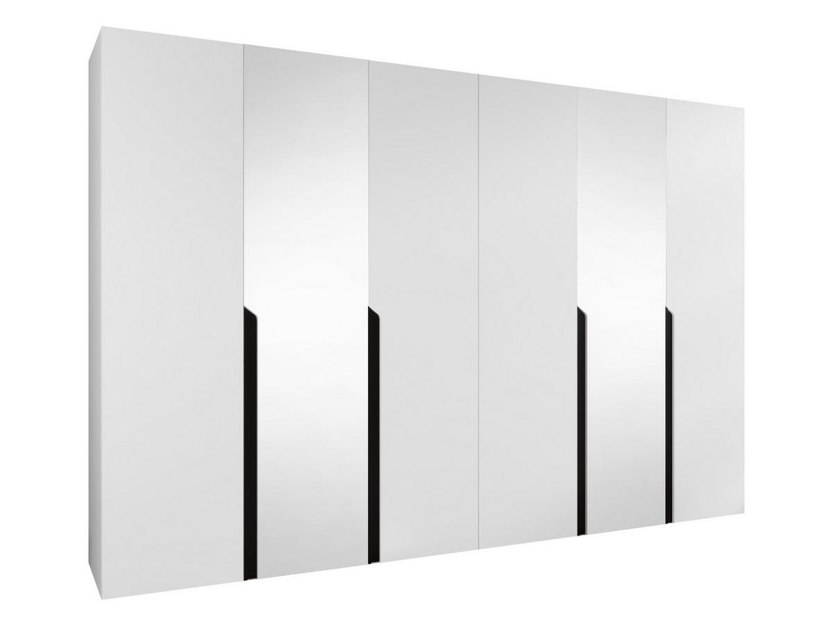 DREHTÜRENSCHRANK Mila II 300 - Schwarz/Weiß, Holzwerkstoff/Kunststoff (300/202/52cm) - MIRJAN24