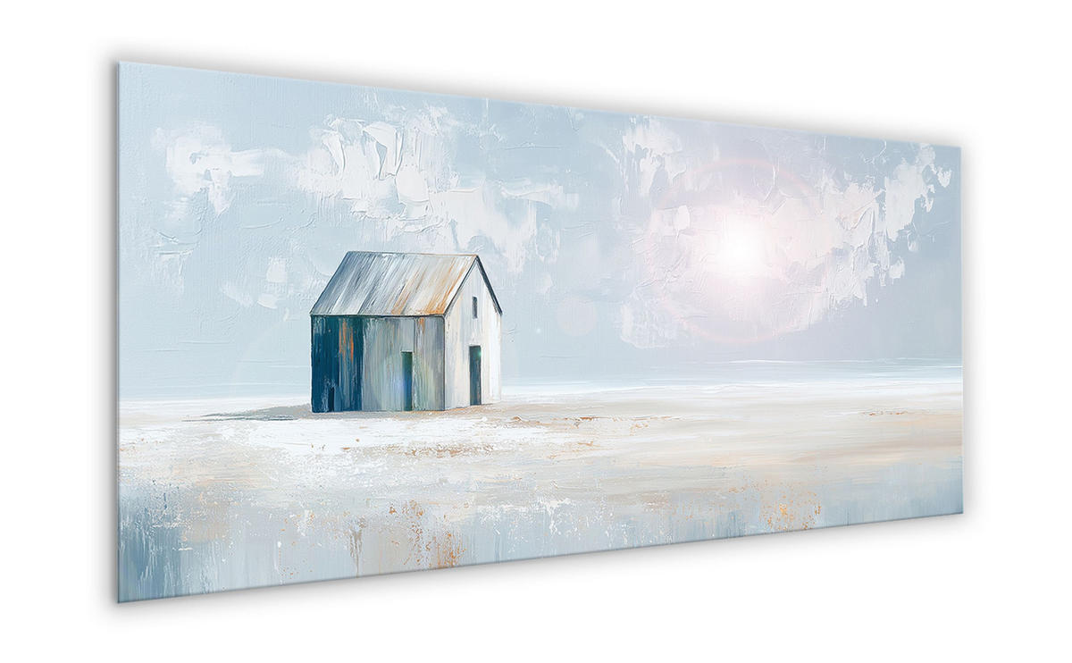 GLASBILD 125x50 cm Malerei Strand - Beige, Glas (125/50cm) - artissimo