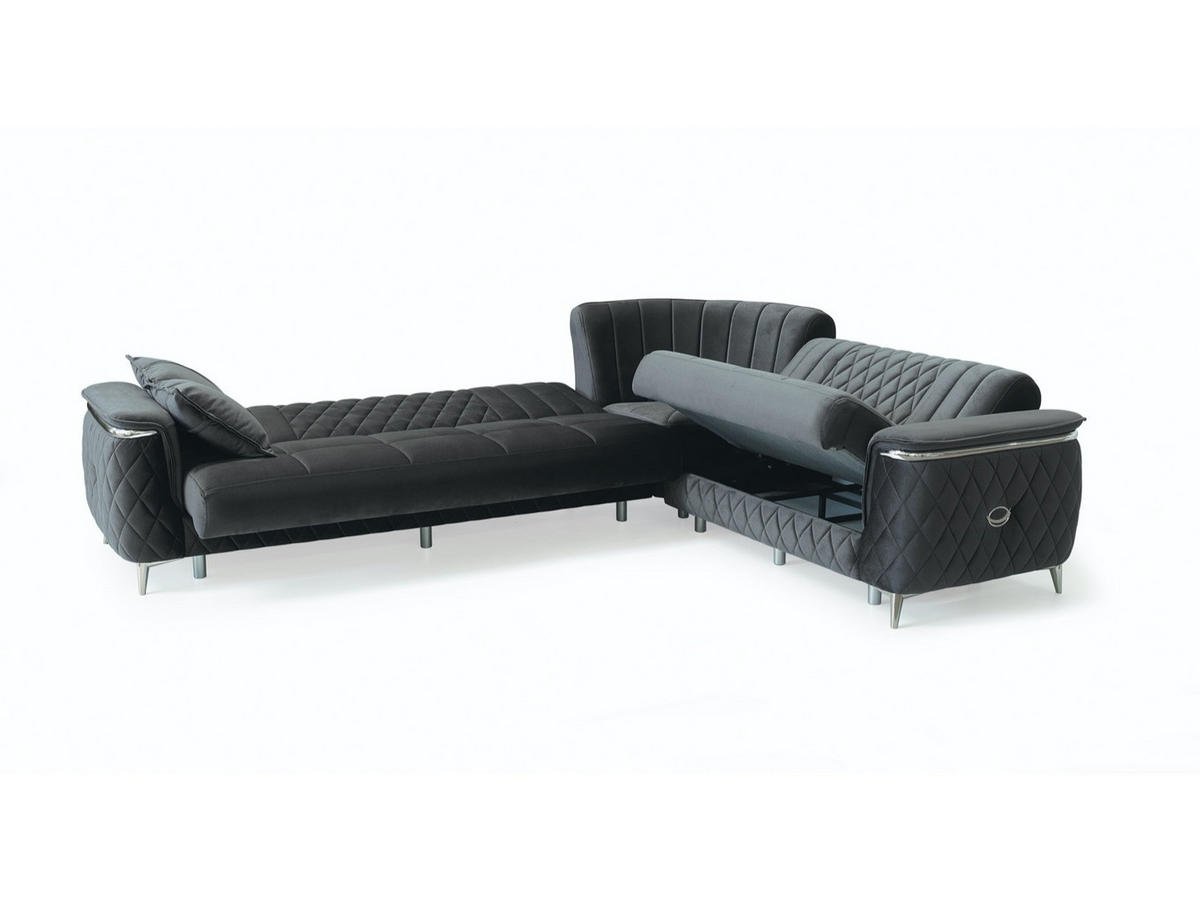 ECKSCHLAFSOFA Pasadena Grau - Langer Schenkel Links - Grau, Holzwerkstoff/Kunststoff (315/245cm) - Villa Möbel