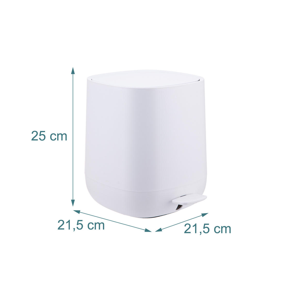 BAD-MÜLLEIMER - Weiß, Kunststoff/Metall (21.5/25/21.5cm) - Relaxdays