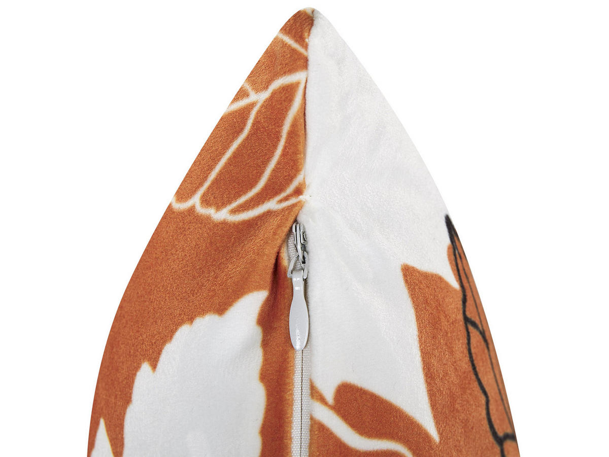 DEKOKISSEN Orange 45/45 cm Poinsettia - Orange, Textil (45/45cm) - Beliani