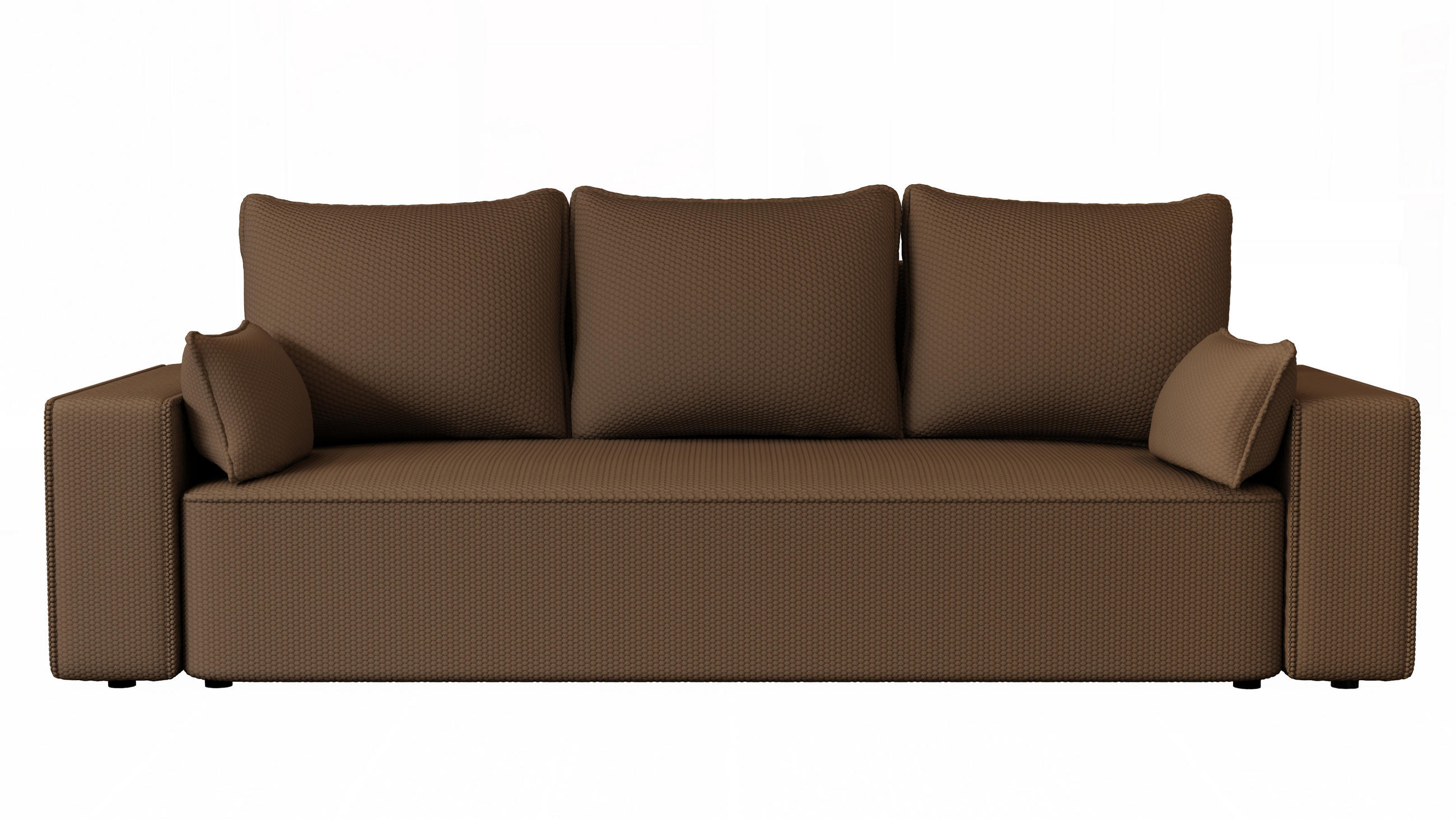 SOFA Vens mit Bettkasten und Schlaffunktion, Cordstoff - Braun, Holzwerkstoff (242/85/95cm)