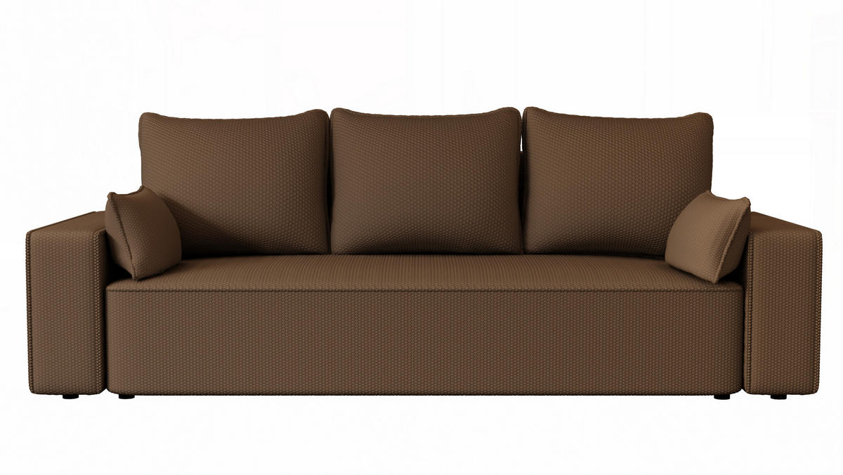 SOFA Vens mit Bettkasten und Schlaffunktion, Cordstoff - Braun, Holzwerkstoff (242/85/95cm)