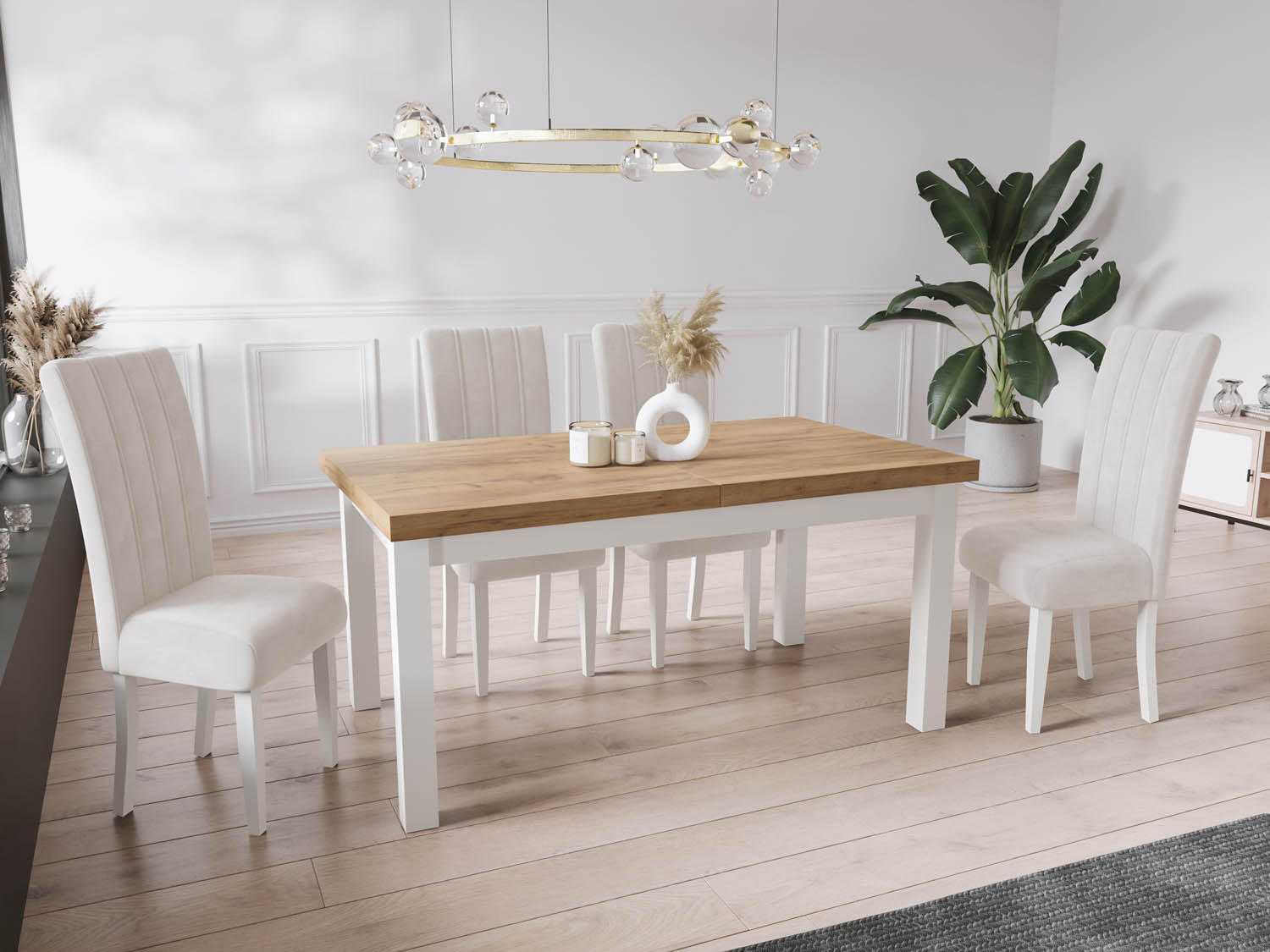 ESSTISCH Avena rechteckig ausziehbar, Wotan Eiche 200/100/78 - Eiche Wotan/Weiß, Holz/Holzwerkstoff (200/100/78cm) - WFL GROUP