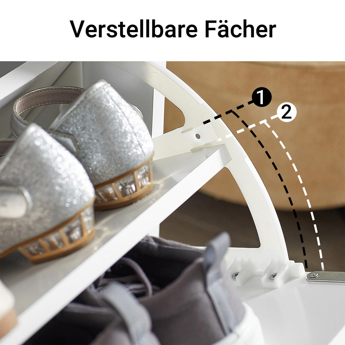 SCHUHSCHRANK Schmal, Schuhbank Weiß, 62x46x26 cm - Weiß, Holzwerkstoff (62/46/26cm) - SoBuy