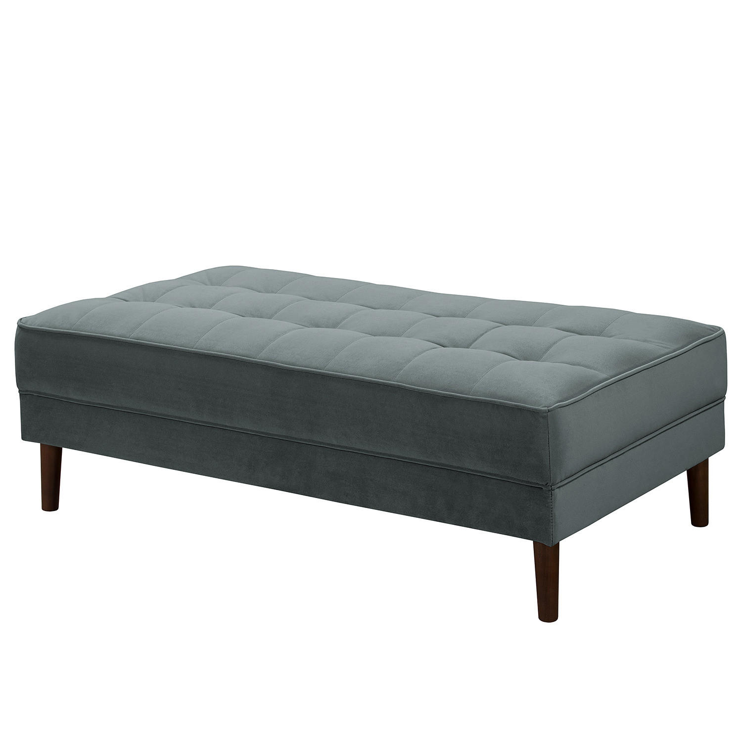 HOCKERBANK - Samt - Anthrazit, Birkenholz/Textil (124/43/69cm) - home24