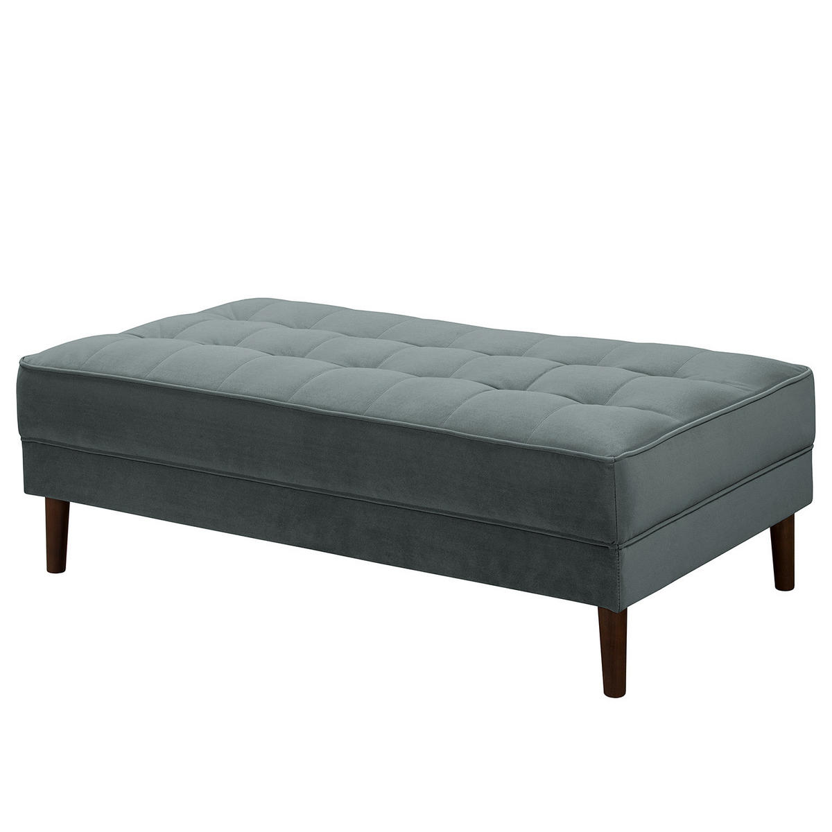 HOCKERBANK - Samt - Anthrazit, Birkenholz/Textil (124/43/69cm) - home24