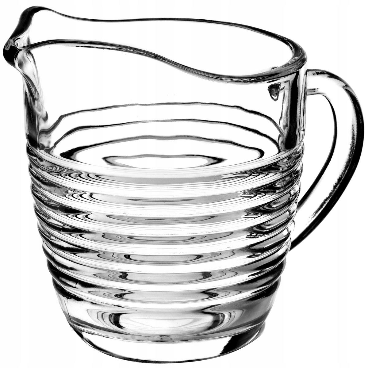GLASKANNE für Milch, 200 ml, gestreift - Transparent, Glas (0.2L) - KADAX