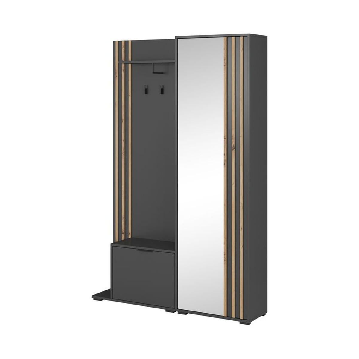 GARDEROBENPANEEL – 192 cm – Nelly – Grau - Grau, Holzwerkstoff (131/192/40cm) - hi-markt