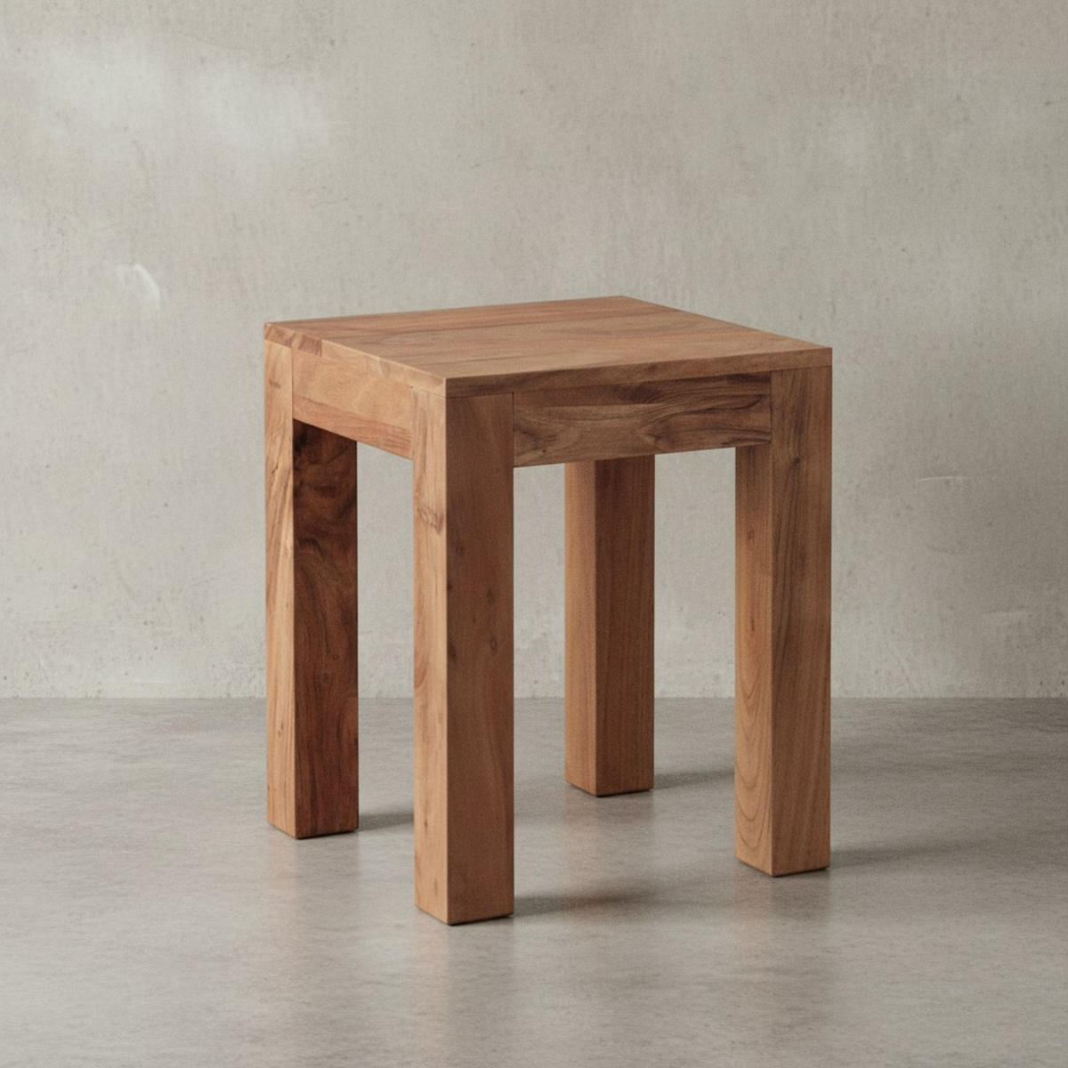 COUCHTISCH Massivholz Handgefertigt Edelholz Design, Beige 35x35x45 cm - Beige, Holz (35/35/45cm) - KADIMA DESIGN