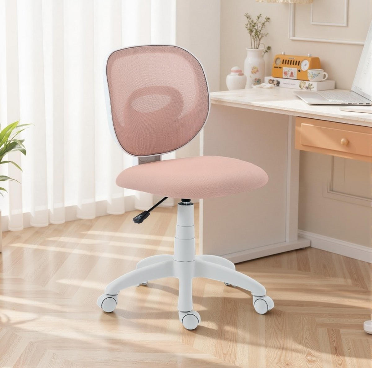 BÜROSTUHL in Rosa 53x59,5x89 cm, höhenverstellbar, ohne Armlehnen - Pink, Kunststoff (59.5/89/53cm) - IVMEU