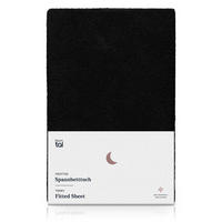 FROTÉ napínacie prestieradlo s certifikátom Oeko-TEX, 90x190x30cm, Schwarz - čierna, textil (90/190cm) - Blumtal