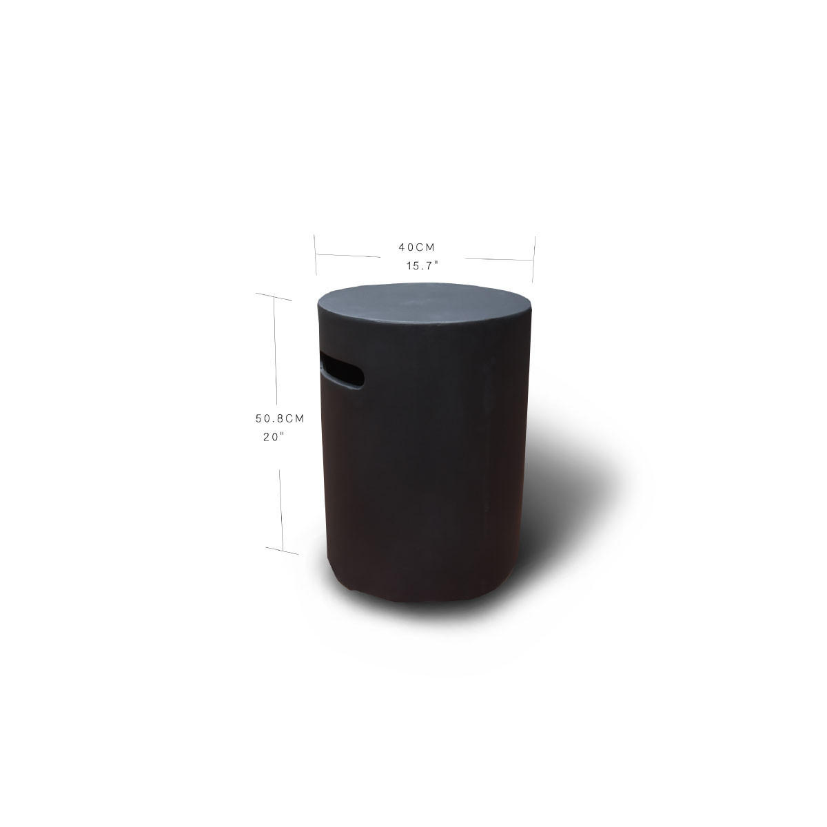 ABDECKUNG für 5 kg Gasflaschen in Beton-Optik schwarz - Schwarz, Stein (45/58/45cm) - Elementi