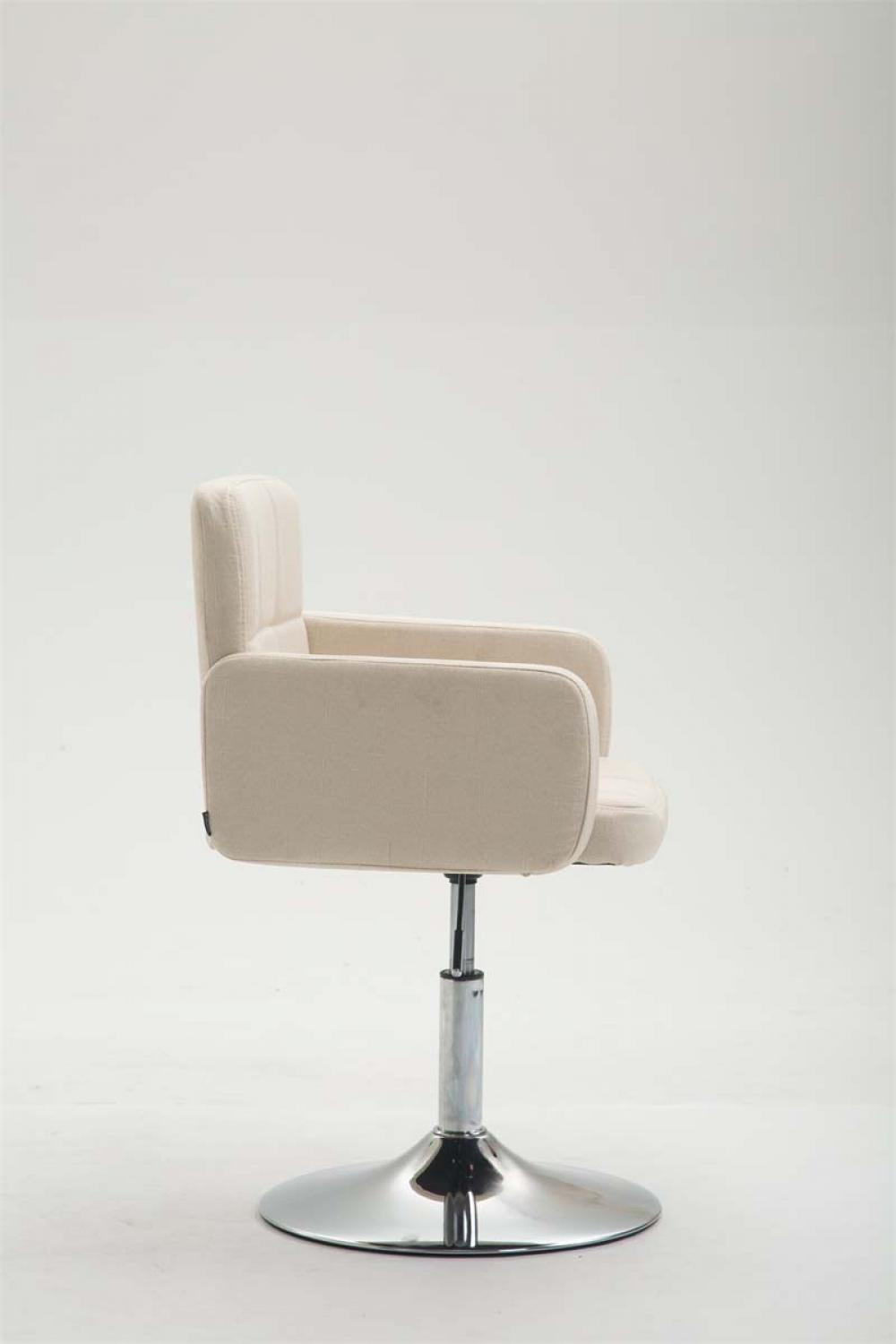 DREHSTUHL Stoff creme - Chromfarben/Creme, Textil/Metall (58/80/48cm) - CLP