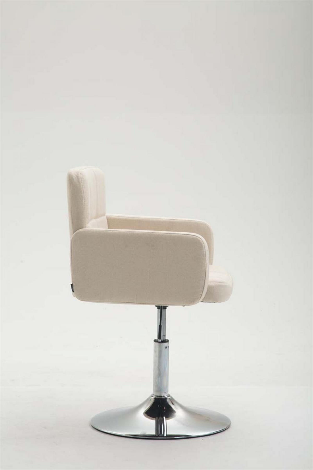 DREHSTUHL Stoff creme - Chromfarben/Creme, Textil/Metall (58/80/48cm) - CLP