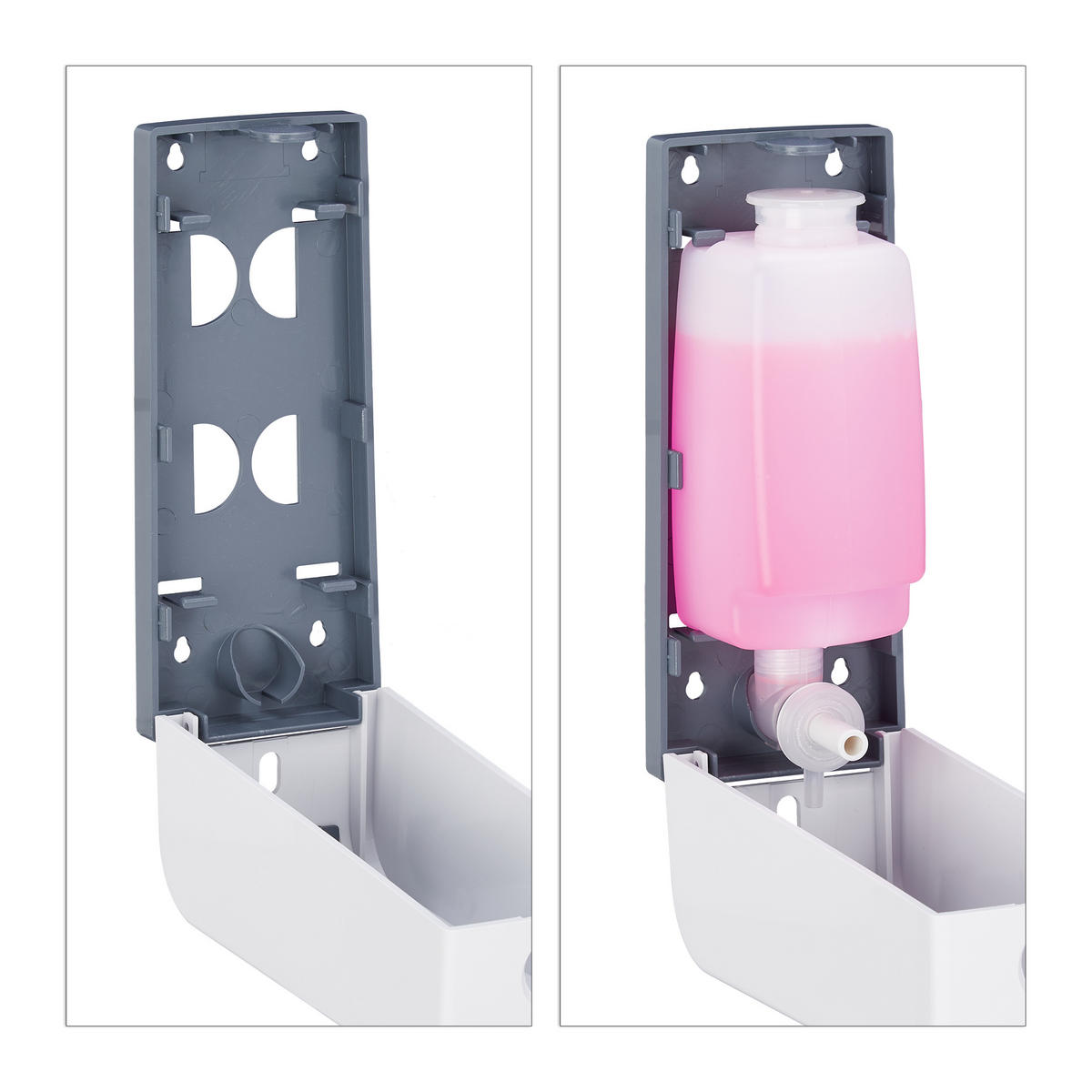 WANDSEIFENSPENDER - Weiß, Kunststoff (7.5/20/7.5cm) - Relaxdays