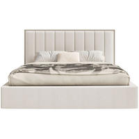 POLSTERBETT Togents Hellbeige mit Chenillebezug und LED, 160x200 cm - Ecru, Textil (160/200cm) - Selsey