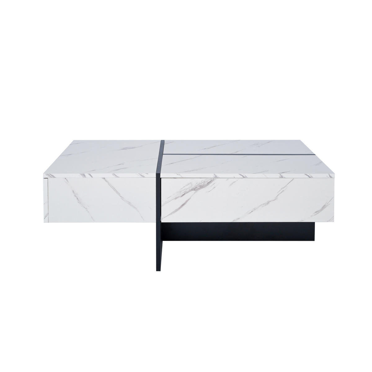 COUCHTISCH 100/50/34.5 cm weiß aus Spanplatte mit LED-Beleuchtung - Weiß, Holzwerkstoff (100/50/34.5cm) - OKMYHOME