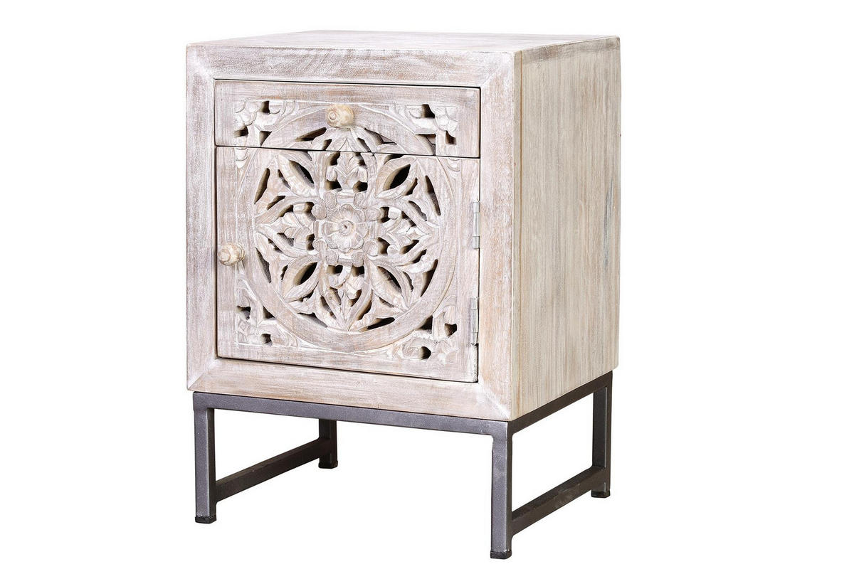 NACHTTISCH aus Mangoholz - Perlmutt, Holz (35/56/40cm) - Giner y Colomer