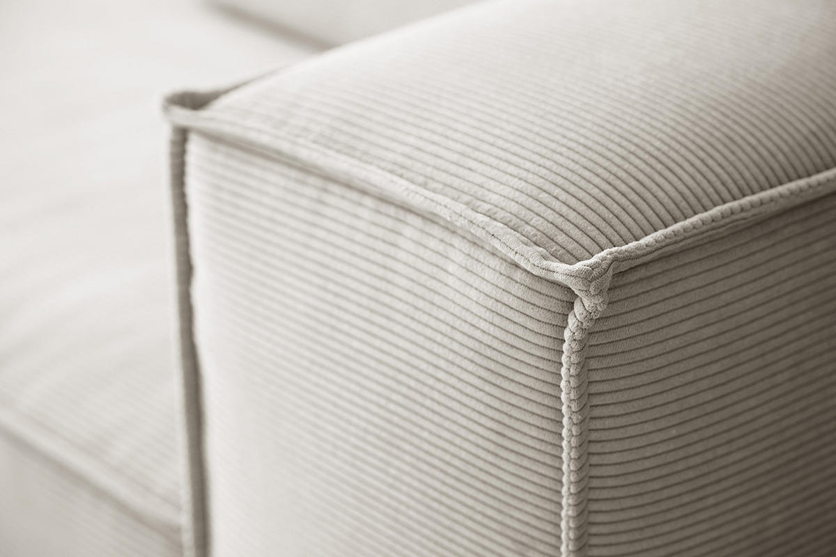SOFA CARMO Silber Cord - Silberfarben/Schwarz, Kunststoff/Textil (306/68/118cm) - KAWOLA