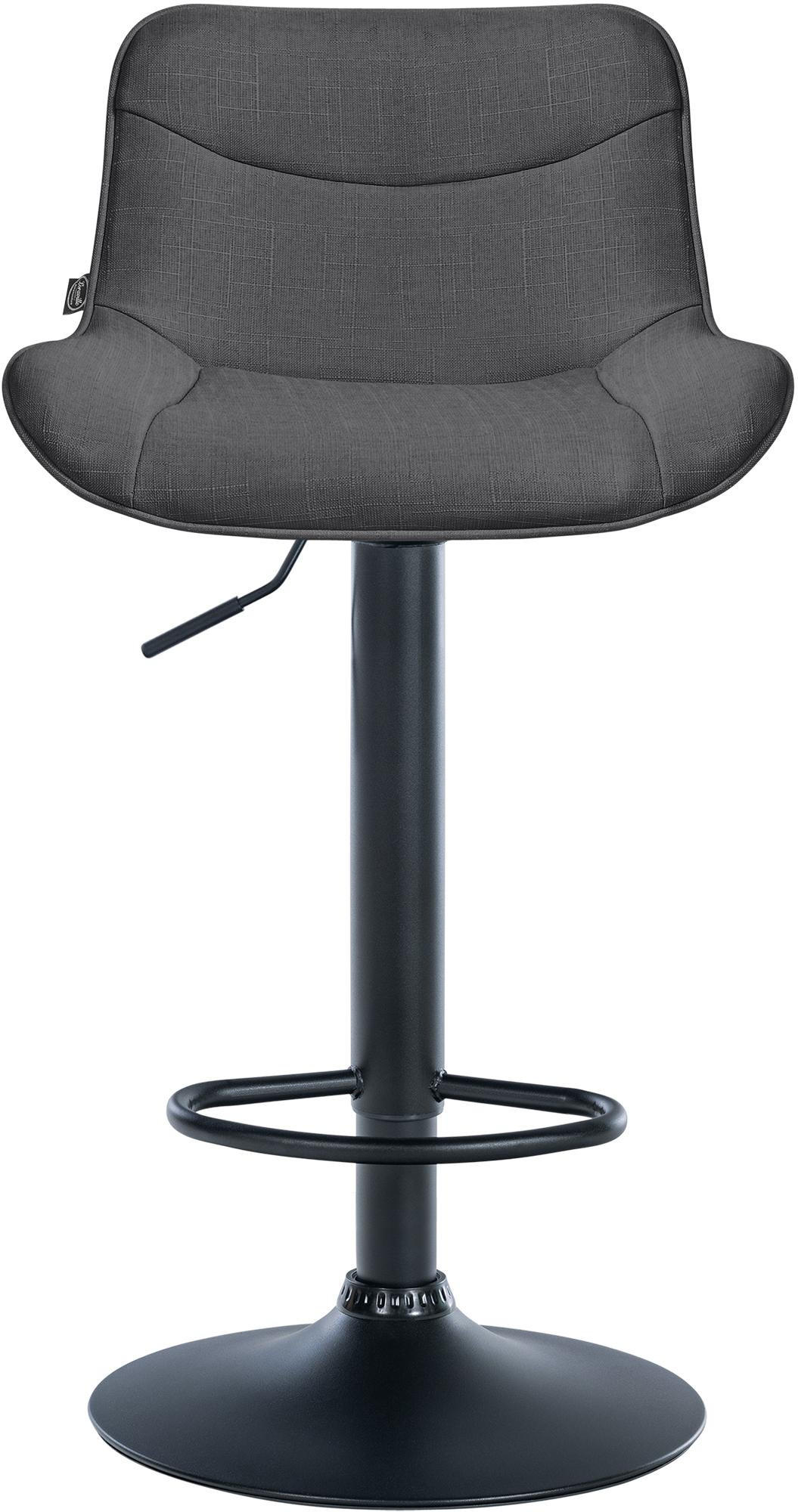 BARHOCKER 2er Set Stoff dunkelgrau - Dunkelgrau/Schwarz, Textil/Metall (49/85/51cm) - CLP