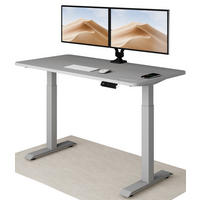 SCHREIBTISCH Elektrisch Höhenverstellbarer HomeOne 140x70cm Grau/Grau mit Memory-Funktion, Anti-Kollisions Technologie - Grau, Holzwerkstoff (70/140/72cm) - Desktronic