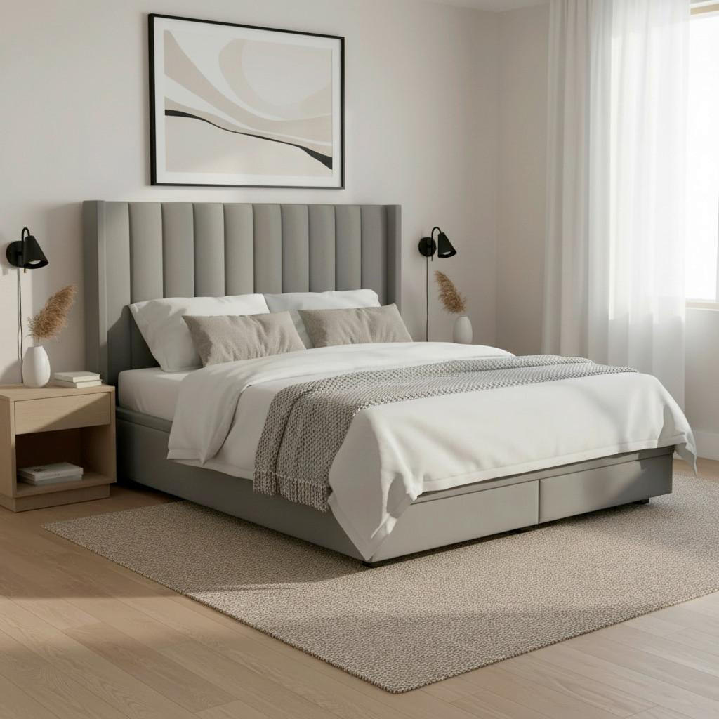 Bessagi Home Polsterbett Grau