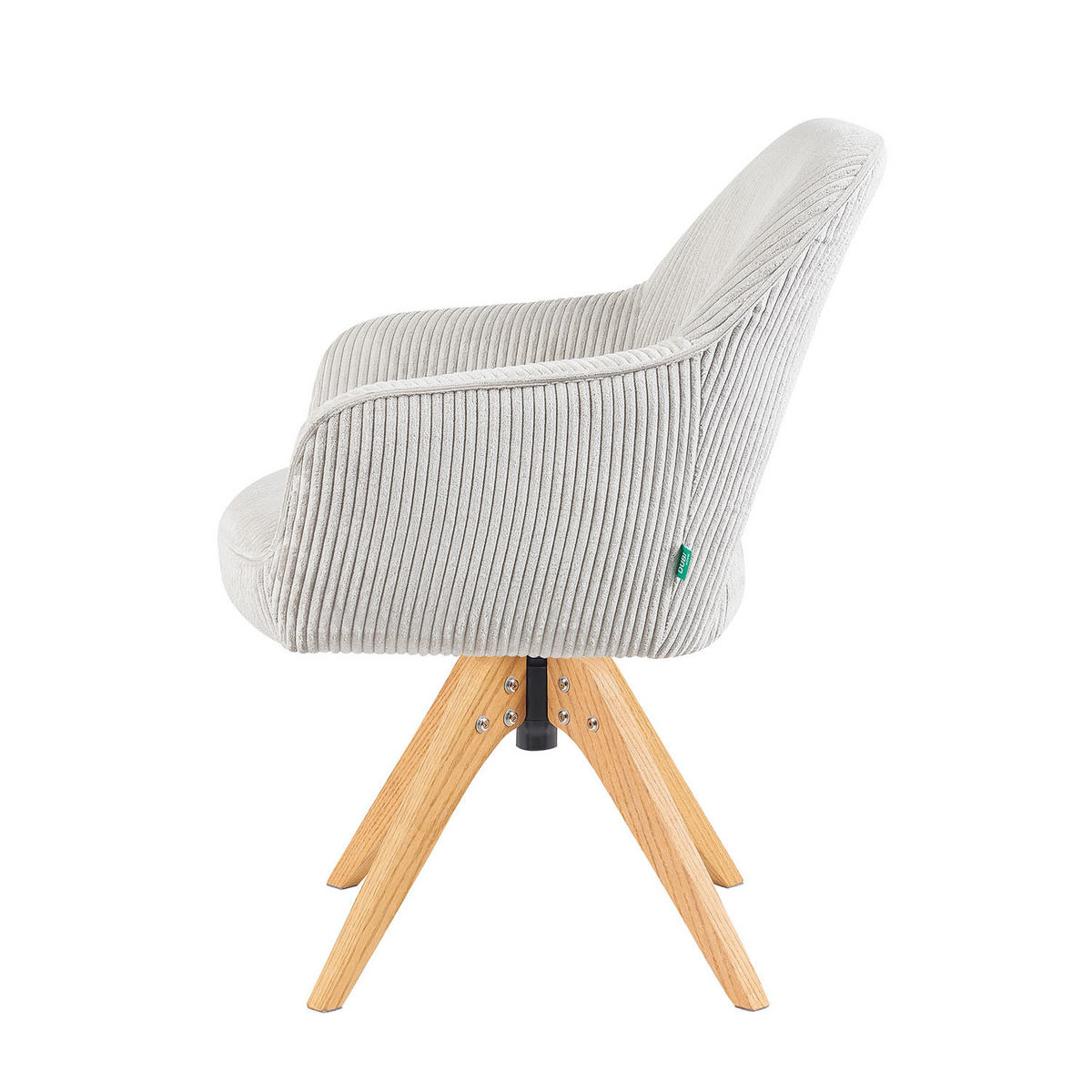 DREHSTUHL Mika-Lena - Honigeiche/Hellgrau, Eichenholz/Holz (60/87/65cm) - DUBI Möbel