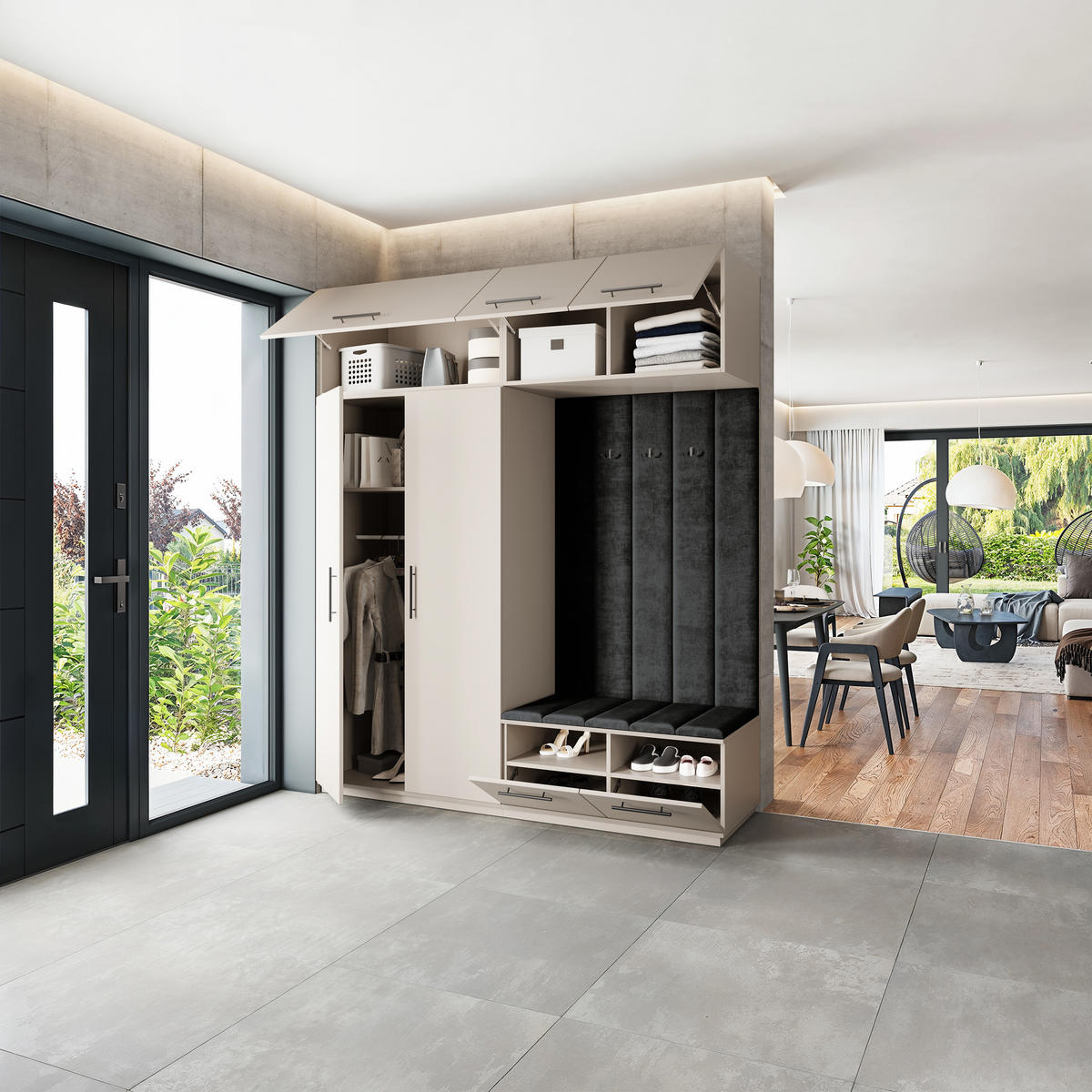 GARDEROBENSCHRANK REMA 200/240/60 cm Modern Kaschmir - Kaschmir, Holzwerkstoff (200/240/60cm) - MASSENO