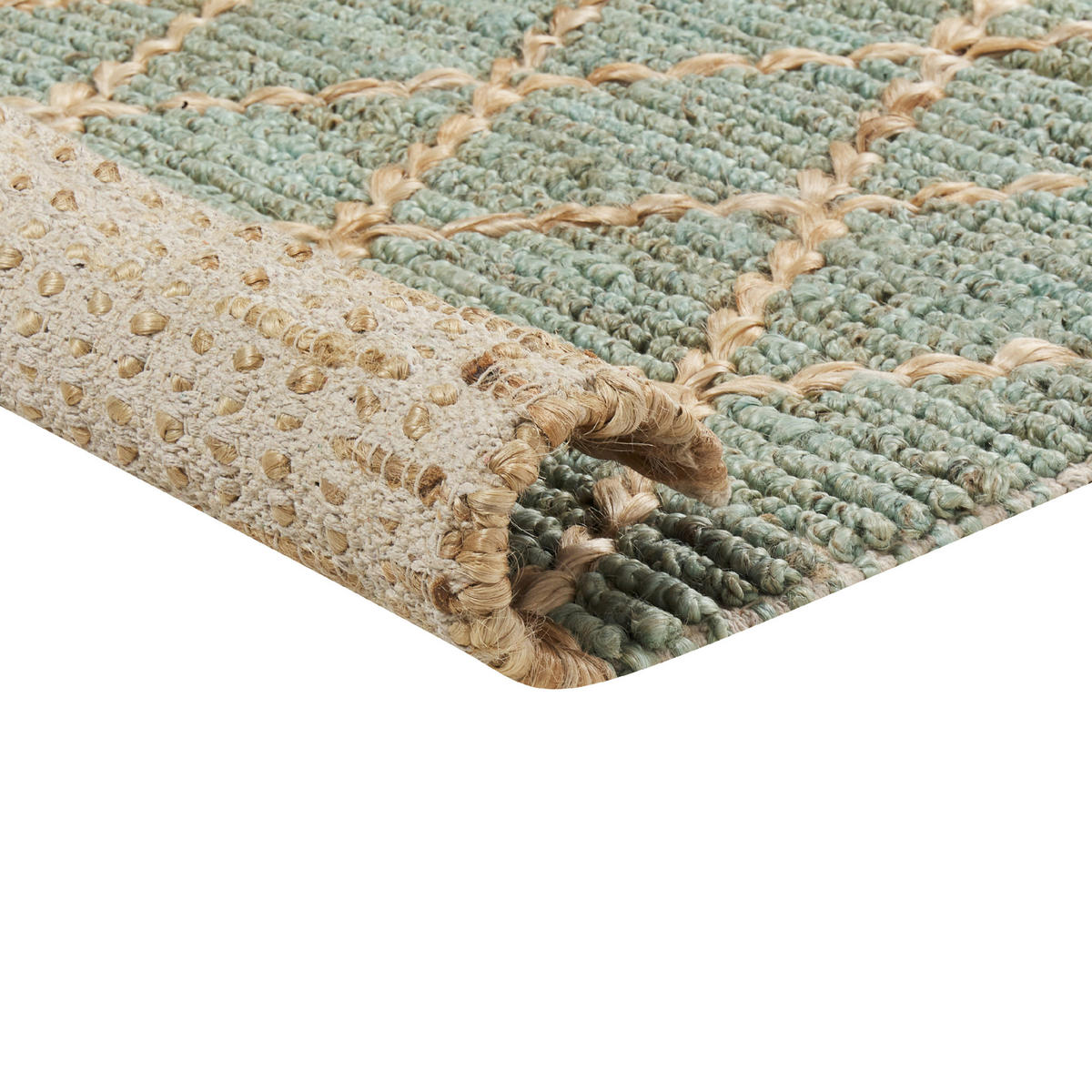 KOBEREC Zelený 80/300 cm Juta Tellikaya - béžová, textil (80/300cm) - Beliani