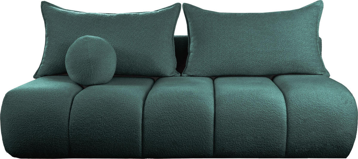 SCHLAFSOFA Milla mit Bettkasten, Petrol Grün 205/97/85 cm - Grün, Textil/Metall (205/97/85cm) - WFL GROUP