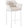 BARHOCKER Stoff Weiß - Weiß, Textil/Metall (64/110/48cm) - CLP