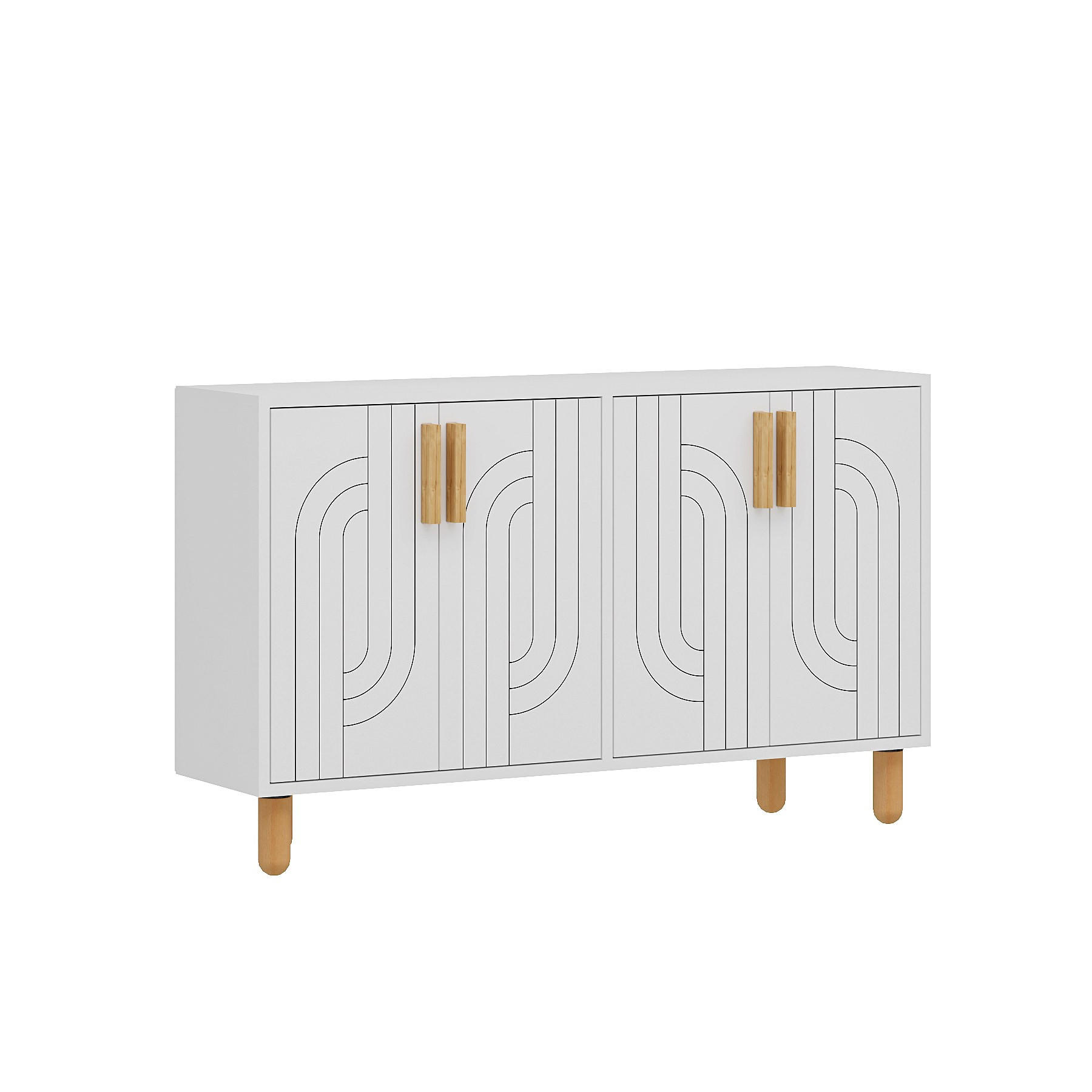 BUFFETSCHRANK rodney weiss - Weiß, Holz (120/73/29cm) - Habitat Garten