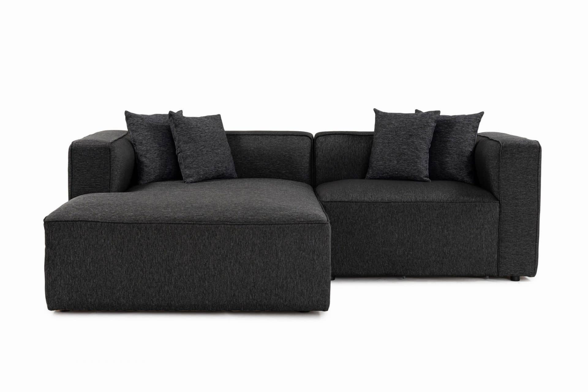ECKSOFA breites XL-Design - Anthrazit/Schwarz, Holz/Kunststoff (230/180cm) - myHomelando