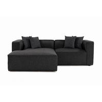 ECKSOFA breites XL-Design - Anthrazit/Schwarz, Holz/Kunststoff (230/180cm) - myHomelando