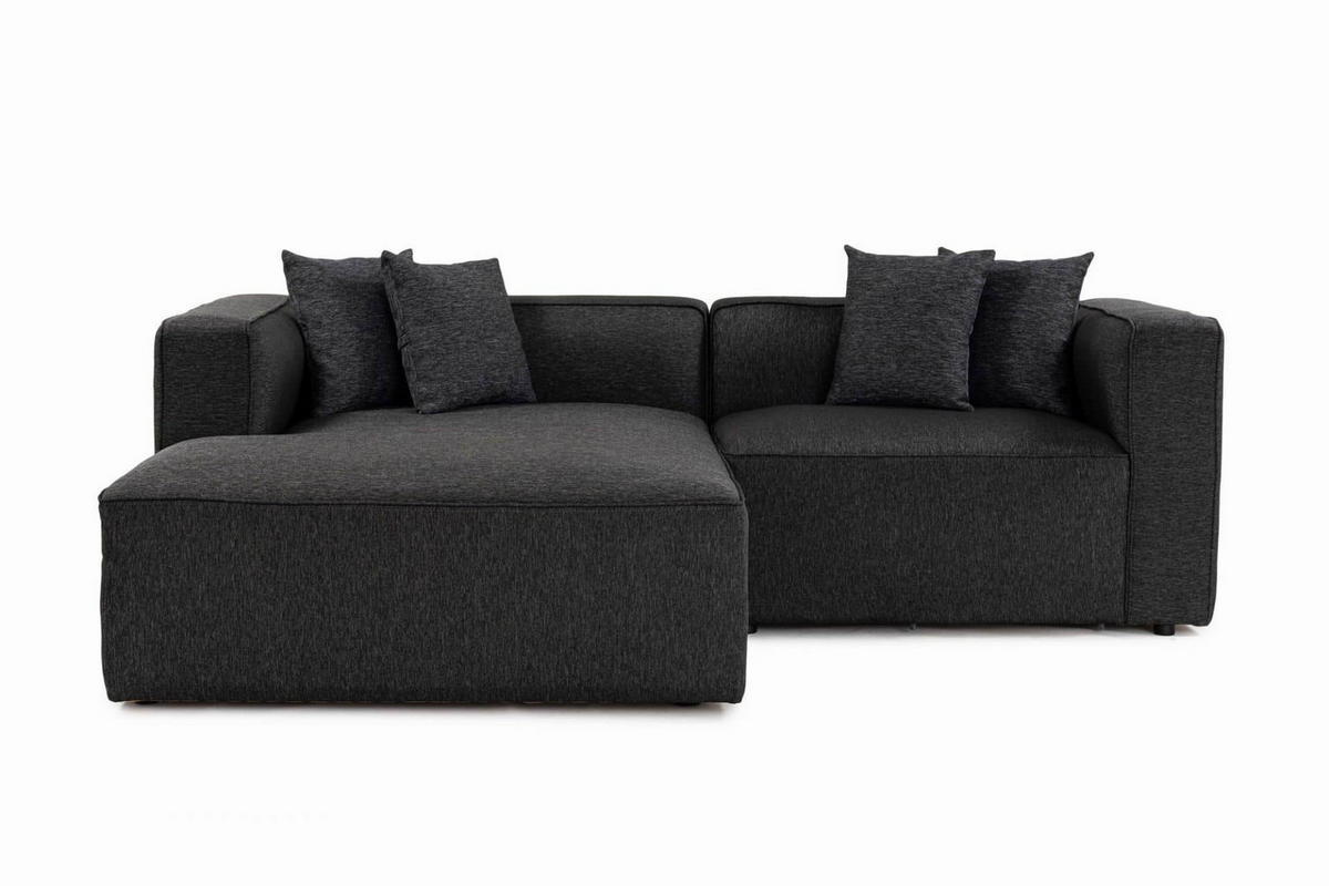 ECKSOFA breites XL-Design - Anthrazit/Schwarz, Holz/Kunststoff (230/180cm) - myHomelando